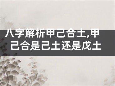 八字解析甲己合土,甲己合是己土还是戊土