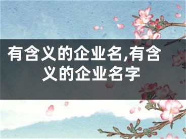 有含义的企业名,有含义的企业名字