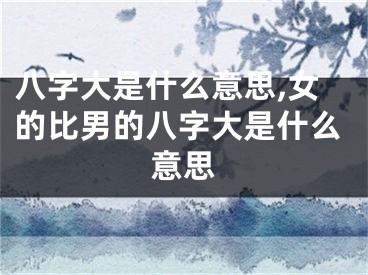 八字大是什么意思,女的比男的八字大是什么意思