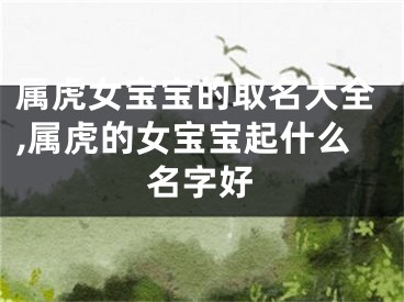 属虎女宝宝的取名大全,属虎的女宝宝起什么名字好