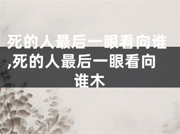 死的人最后一眼看向谁,死的人最后一眼看向谁木