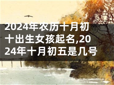 2024年农历十月初十出生女孩起名,2024年十月初五是几号