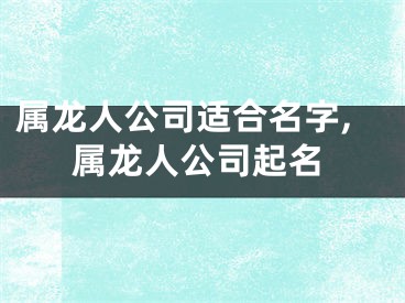 属龙人公司适合名字,属龙人公司起名