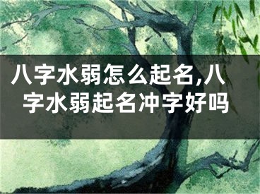 八字水弱怎么起名,八字水弱起名冲字好吗