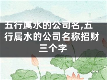 五行属水的公司名,五行属水的公司名称招财三个字