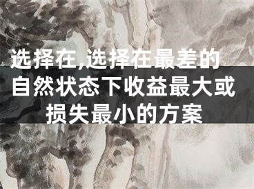 选择在,选择在最差的自然状态下收益最大或损失最小的方案
