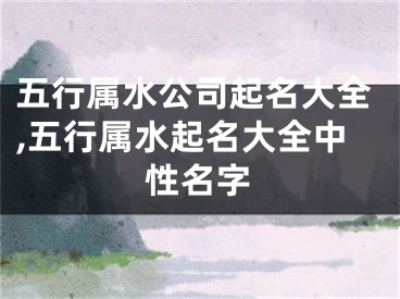 五行属水公司起名大全,五行属水起名大全中性名字
