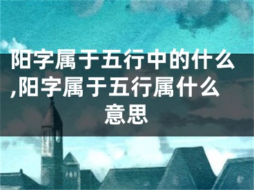 阳字属于五行中的什么,阳字属于五行属什么意思