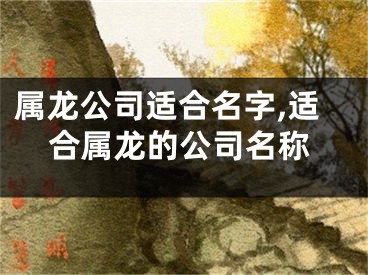 属龙公司适合名字,适合属龙的公司名称