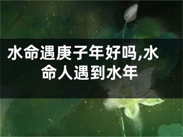 水命遇庚子年好吗,水命人遇到水年
