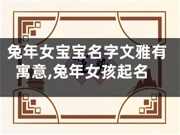 兔年女宝宝名字文雅有寓意,兔年女孩起名