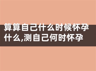算算自己什么时候怀孕什么,测自己何时怀孕