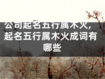 公司起名五行属木火,起名五行属木火成词有哪些