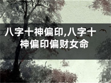 八字十神偏印,八字十神偏印偏财女命