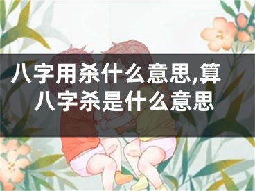 八字用杀什么意思,算八字杀是什么意思