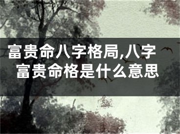 富贵命八字格局,八字富贵命格是什么意思