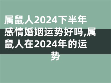 属鼠人2024下半年感情婚姻运势好吗,属鼠人在2024年的运势