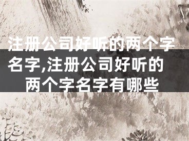 注册公司好听的两个字名字,注册公司好听的两个字名字有哪些