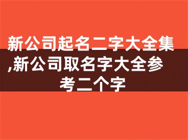 新公司起名二字大全集,新公司取名字大全参考二个字