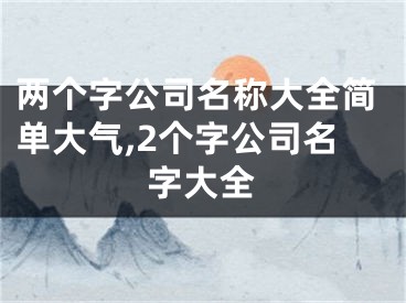 两个字公司名称大全简单大气,2个字公司名字大全