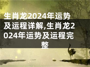 生肖龙2024年运势及运程详解,生肖龙2024年运势及运程完整