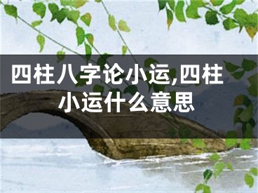 四柱八字论小运,四柱小运什么意思