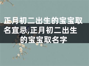 正月初二出生的宝宝取名宜忌,正月初二出生的宝宝取名字