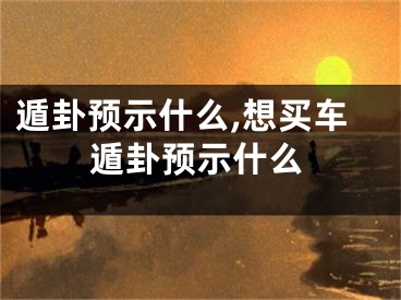 遁卦预示什么,想买车遁卦预示什么