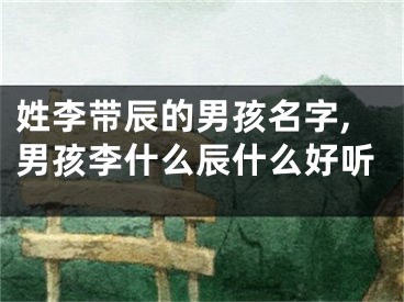 姓李带辰的男孩名字,男孩李什么辰什么好听