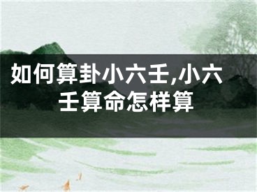 如何算卦小六壬,小六壬算命怎样算