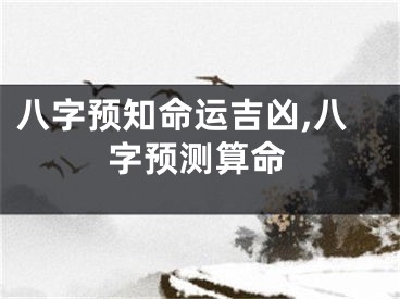 八字预知命运吉凶,八字预测算命