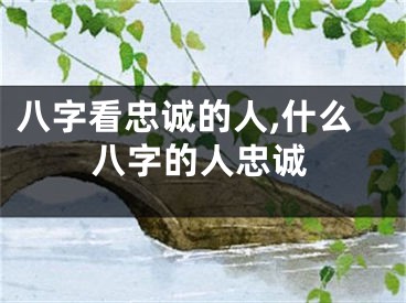 八字看忠诚的人,什么八字的人忠诚