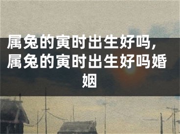 属兔的寅时出生好吗,属兔的寅时出生好吗婚姻