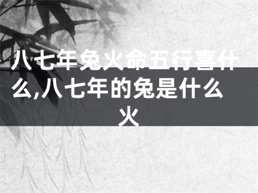 八七年兔火命五行喜什么,八七年的兔是什么火