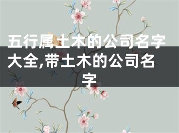 五行属土木的公司名字大全,带土木的公司名字