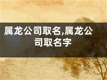 属龙公司取名,属龙公司取名字