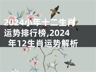 2024小年十二生肖运势排行榜,2024年12生肖运势解析