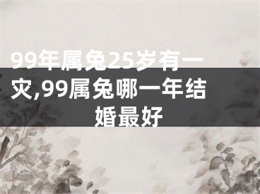 99年属兔25岁有一灾,99属兔哪一年结婚最好