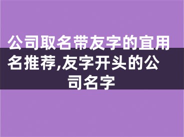 公司取名带友字的宜用名推荐,友字开头的公司名字