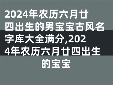 2024年农历六月廿四出生的男宝宝古风名字库大全满分,2024年农历六月廿四出生的宝宝