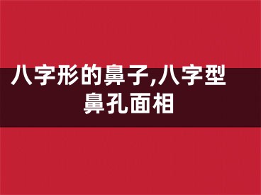 八字形的鼻子,八字型鼻孔面相