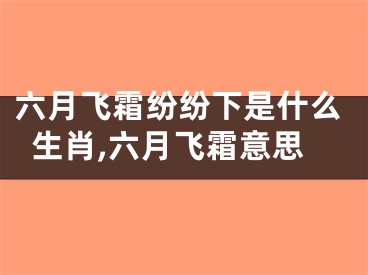 六月飞霜纷纷下是什么生肖,六月飞霜意思