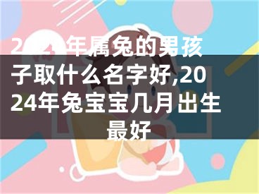 2024年属兔的男孩子取什么名字好,2024年兔宝宝几月出生最好