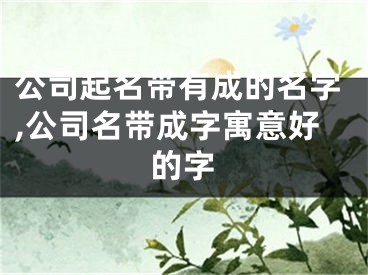 公司起名带有成的名字,公司名带成字寓意好的字