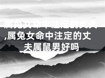 属兔女命中注定的丈夫,属兔女命中注定的丈夫属鼠男好吗