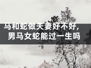 马和蛇做夫妻好不好,男马女蛇能过一生吗