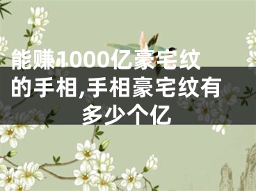 能赚1000亿豪宅纹的手相,手相豪宅纹有多少个亿