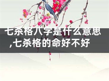 七杀格八字是什么意思,七杀格的命好不好