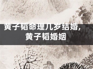 黄子韬命理几岁结婚,黄子韬婚姻