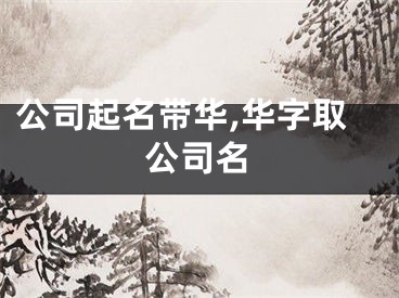 公司起名带华,华字取公司名